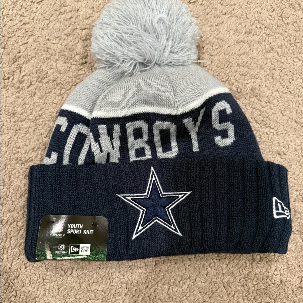 New Era Kids' Blue and Gray Dallas Cowboys Knit Beanie